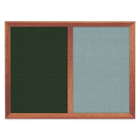 United Visual Products Enclosed Corkboard, 1 Door, 18"x24", 4" Fra UV3421-BLACK-DBURGU